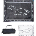 Mings Mark Reversible Mat; Black/White; Galloping Horses; 8Ft x 11Ft GH8111